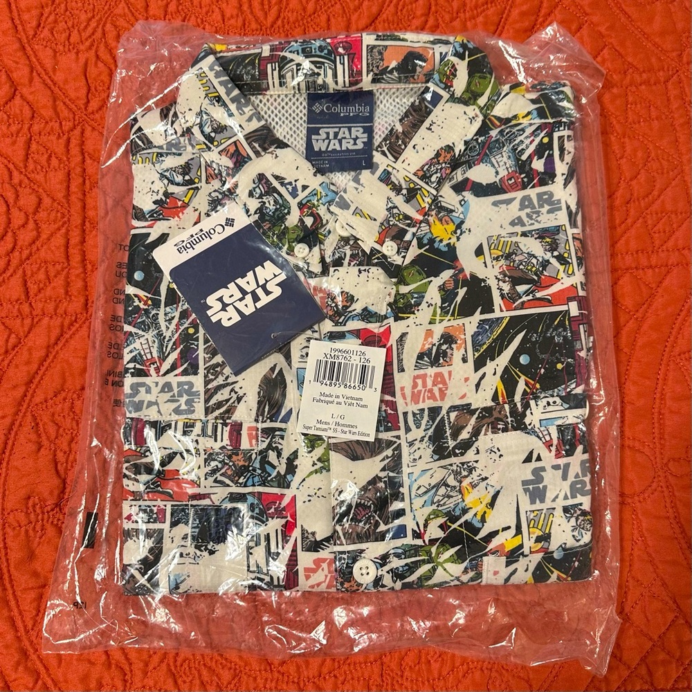 Columbia PFG Men’s Super Tamiami SS - Star Wars Edition. Large, new with tags